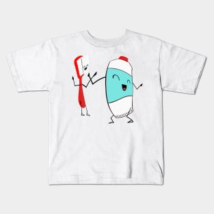 Toothbrushes and toothpaste vibes Kids T-Shirt